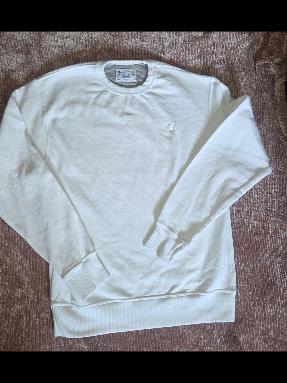 Mens Champion Crewneck Sweatshirt in White